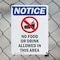 Signmission No Food Or Drink Allowed, 10 in W x Rectangle, Plastic OS-2PACK-NS-P-1014-V-14580 - alternate 2